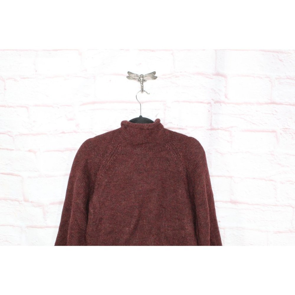 J. Crew Maroon Wool Long Sleeve Turtle Neck Pullover Knit Sweater Size L - Picture 5 of 8